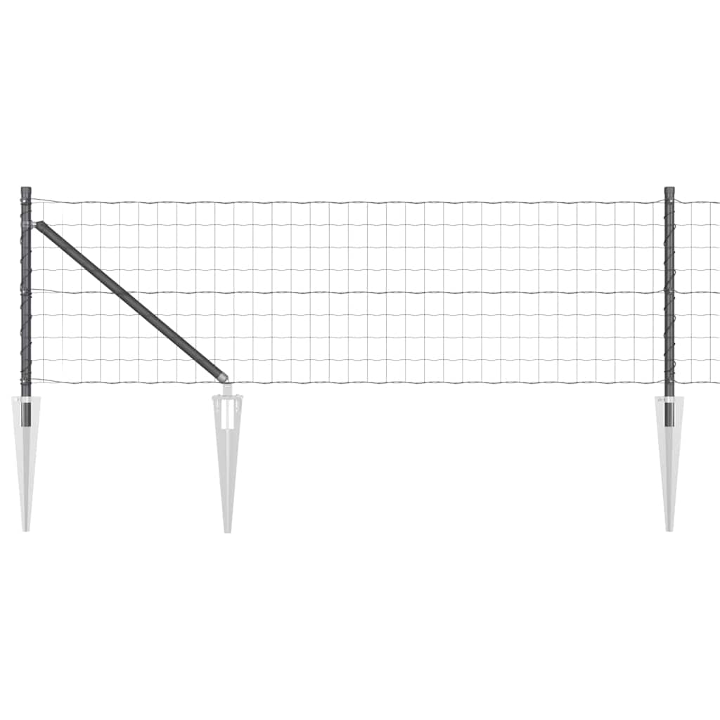 Vidaxl hek met paal grijs 0,4 x 10 m staal en pvc