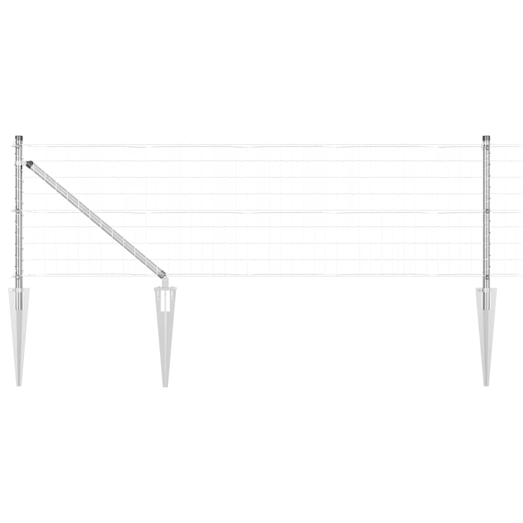 Vidaxl hek met paal zilver 0,8 x 10 m staal