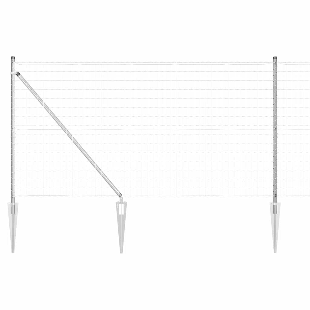 Vidaxl hek met paal zilver 1,2 x 10 m staal
