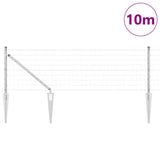 Vidaxl hek met paal zilver 0,8 x 10 m staal