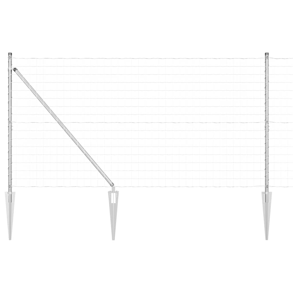 Vidaxl hek met paal zilver 1,4 x 10 m staal