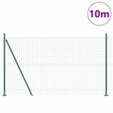 Vidaxl hek met paal groen 1,4 x 10 m staal en pvc