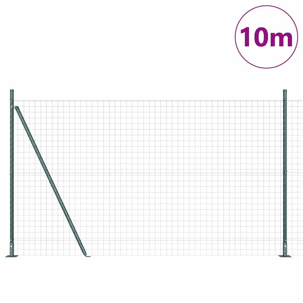 Vidaxl hecke met palen groen 1.6 x 10 m staal