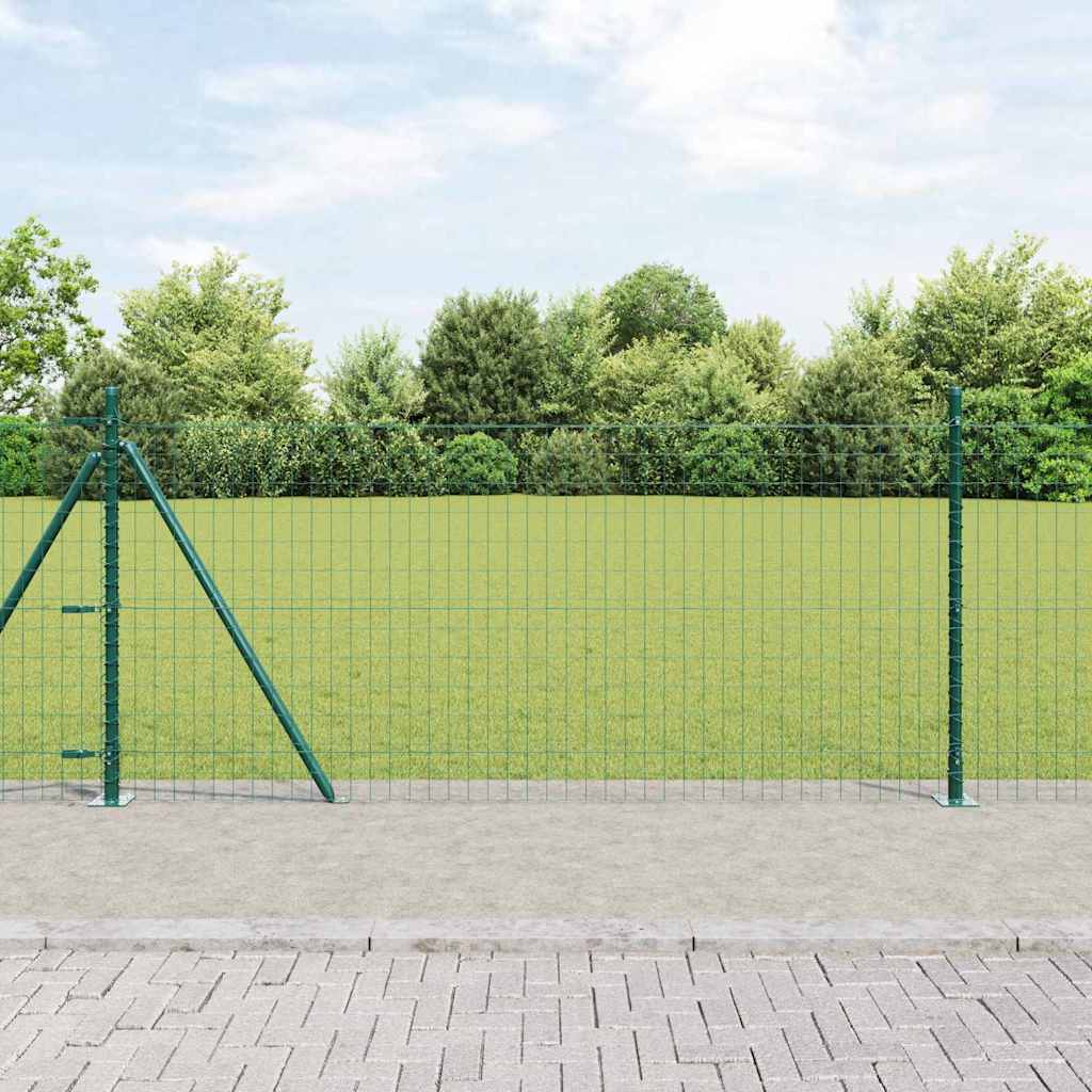 Vidaxl hek met paal groen 0,8 x 10 m staal en pvc