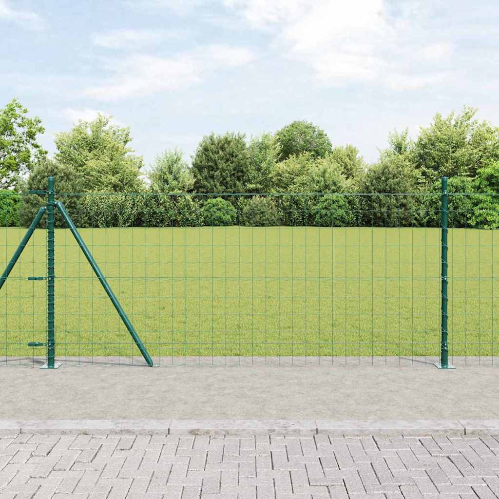 Vidaxl hek met paal groen 0,8 x 10 m staal en pvc