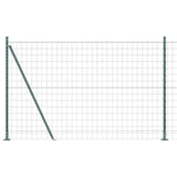 Vidaxl hek met paal groen 1,4 x 10 m staal en pvc