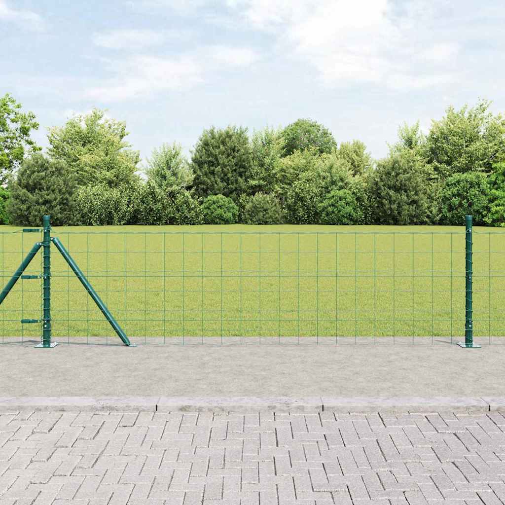 Vidaxl hek met paal groen 0,6 x 10 m staal en pvc