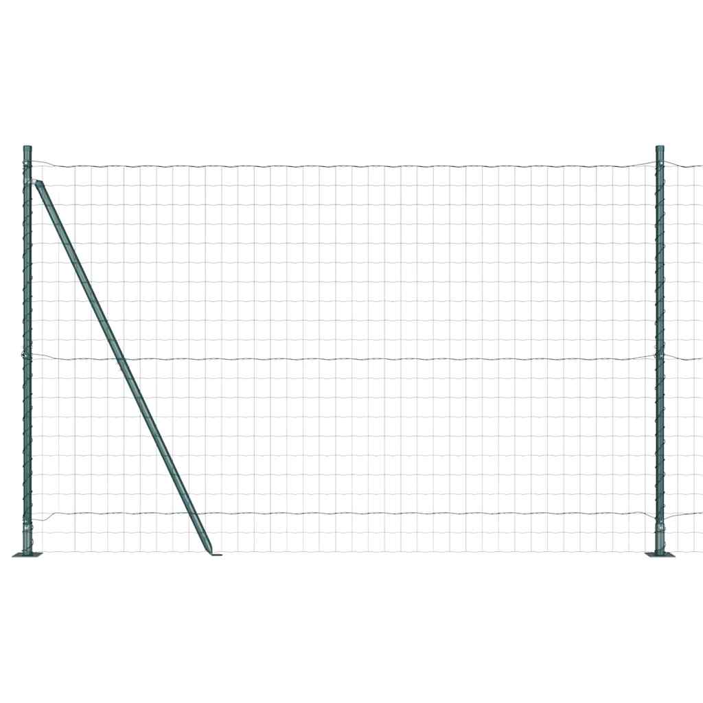 Vidaxl hek met paal groen 1,6 x 10 m staal en pvc