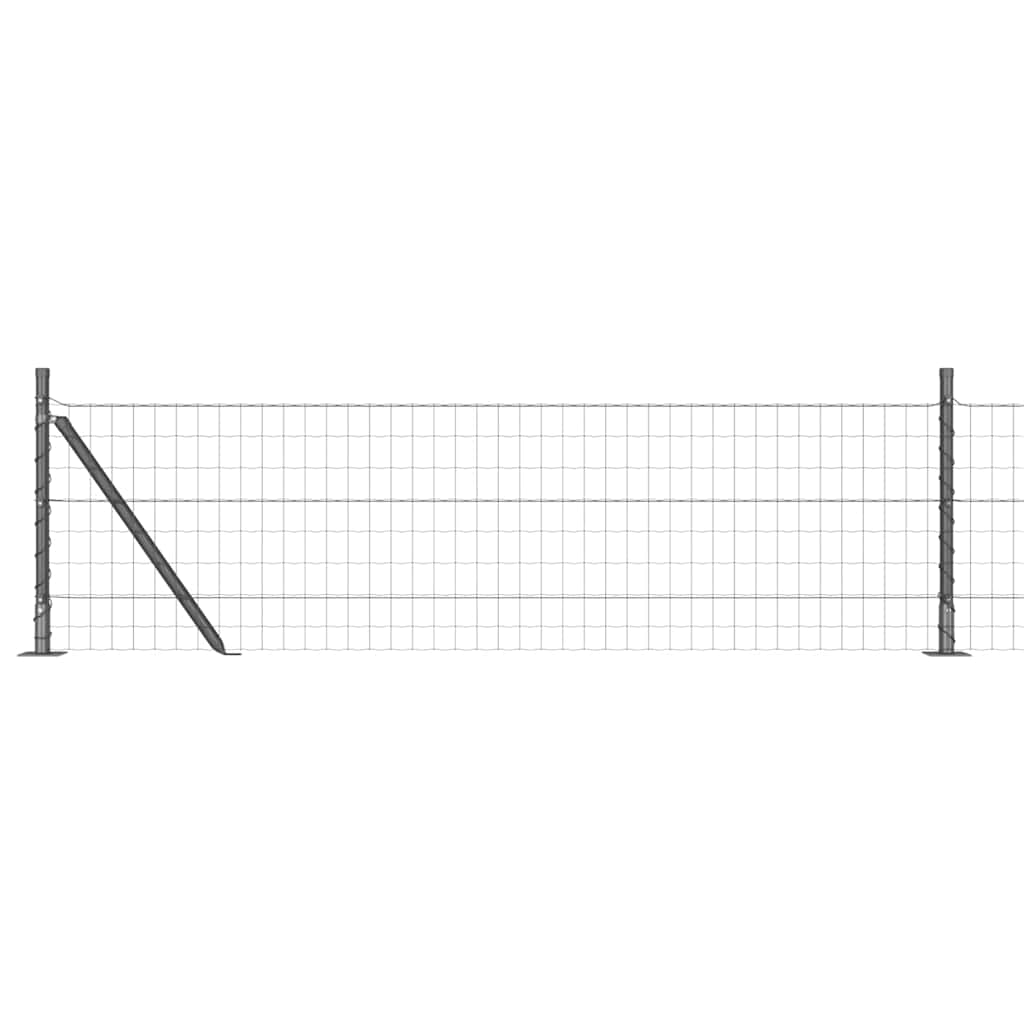 Vidaxl hek met paal grijs 0,6 x 10 m staal en pvc