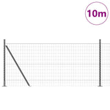 Vidaxl hek met paal grijs 1 x 10 m staal en pvc