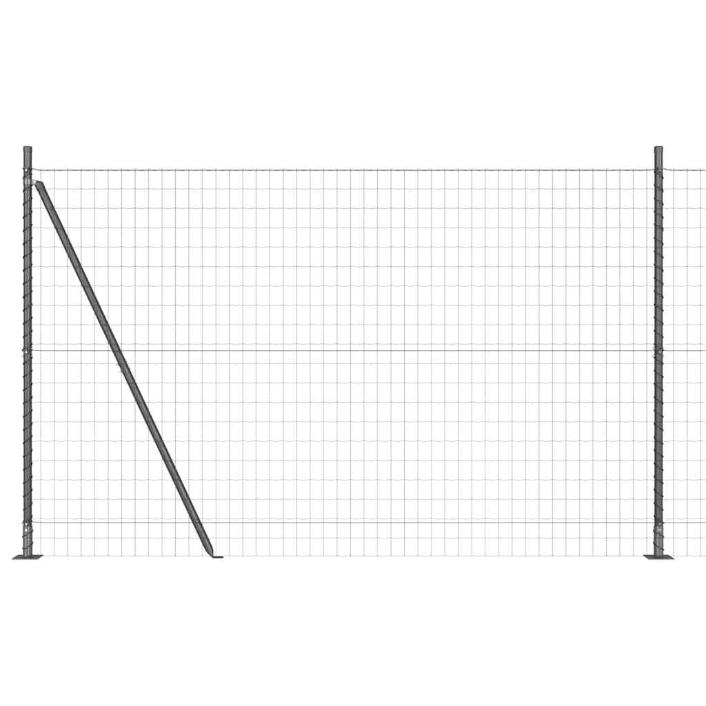 Vidaxl hek met paal grijs 1,5 x 10 m staal en pvc