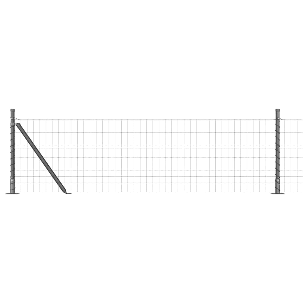 Vidaxl hek met paal grijs 0,6 x 10 m staal en pvc