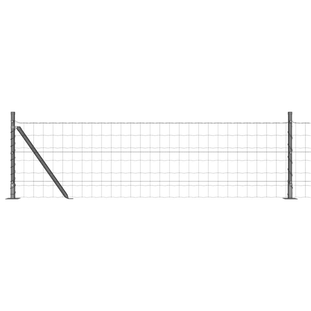 Vidaxl hek met paal grijs 0,6 x 25 m staal en pvc