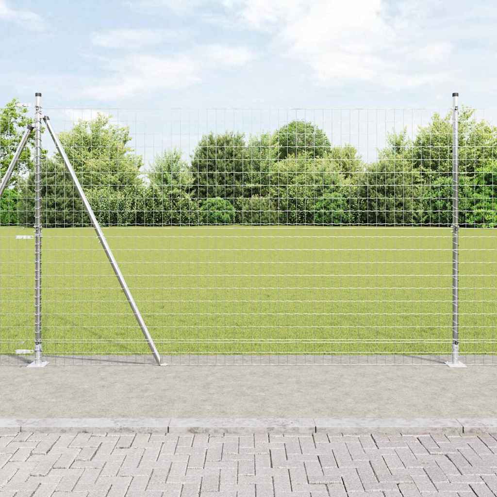 Vidaxl hek met paal zilver 1,6 x 10 m staal
