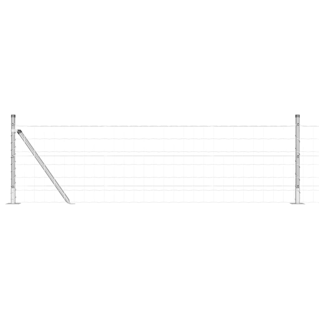 Vidaxl hek met paal zilver 0,6 x 25 m staal