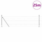 Vidaxl hek met paal zilver 0,6 x 25 m staal
