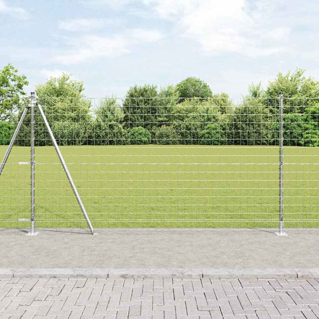 Vidaxl hek met paal zilver 1,2 x 10 m staal