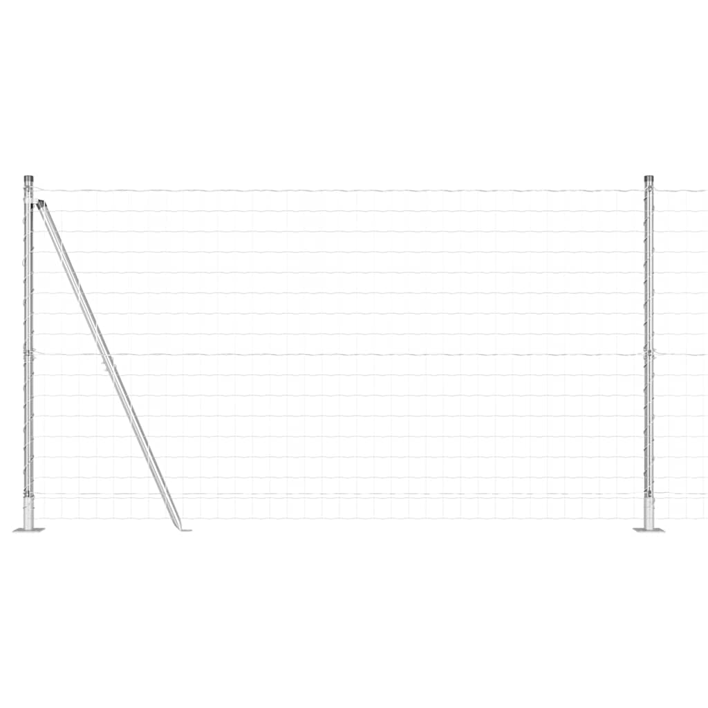Vidaxl hek met paal zilver 1,2 x 10 m staal