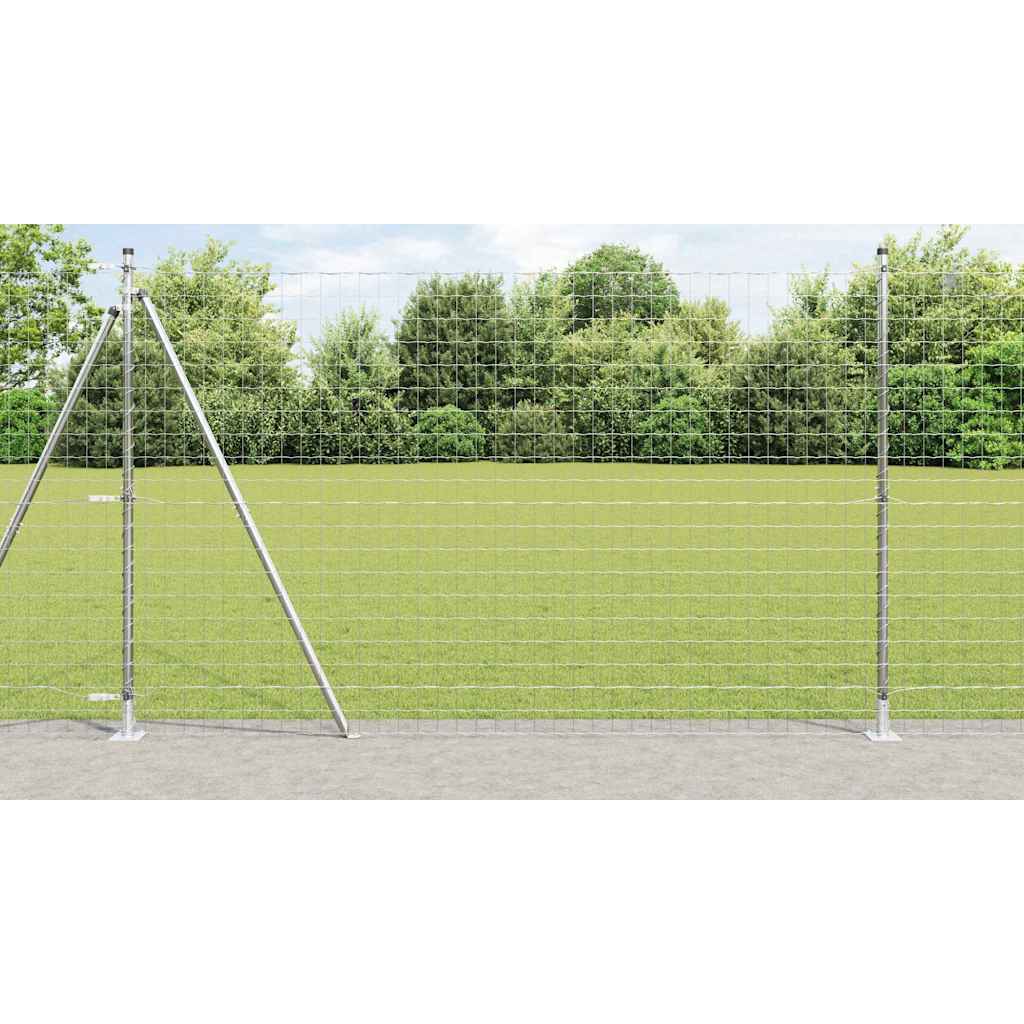 Vidaxl hek met paal zilver 1,5 x 10 m staal
