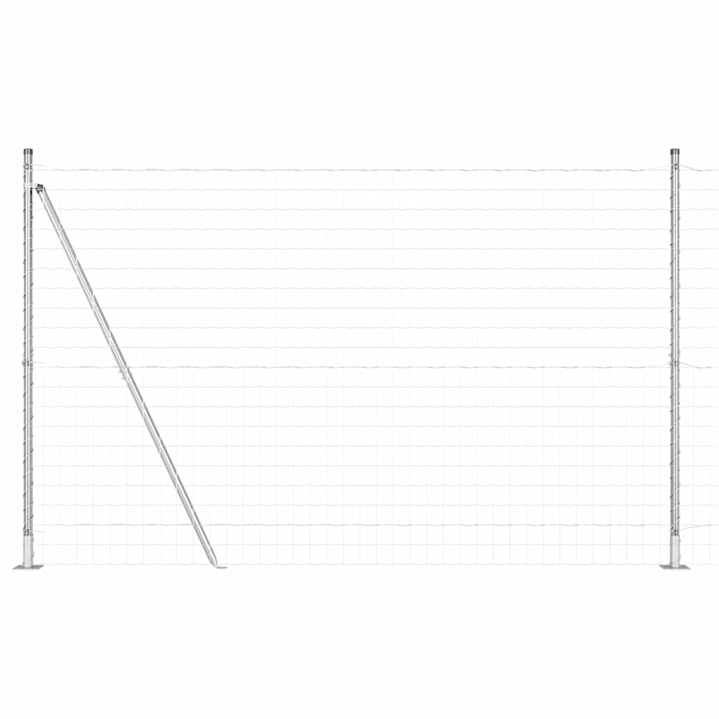 Vidaxl hek met paal zilver 1,5 x 10 m staal