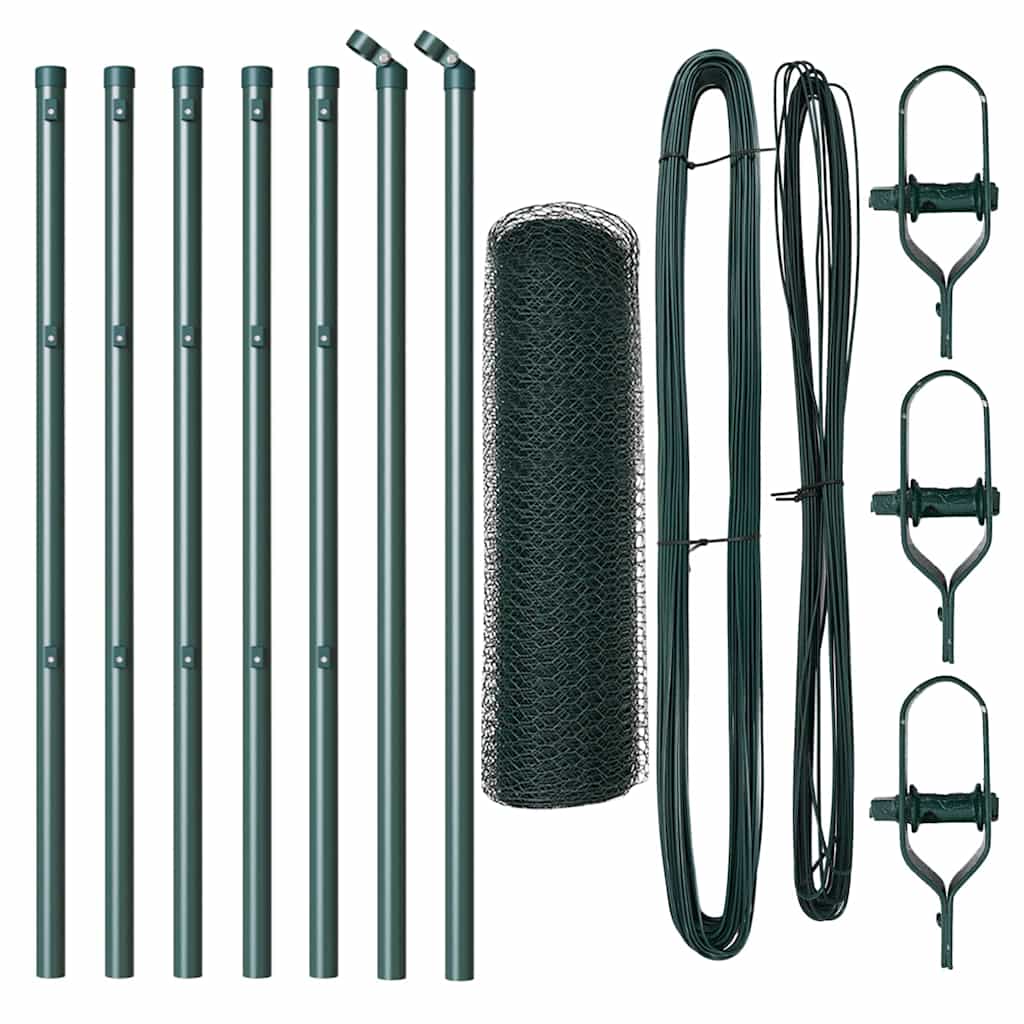 Vidaxl afrasteringspaal groen 10 x 0,6 m (13 mm gaas) staal en pvc