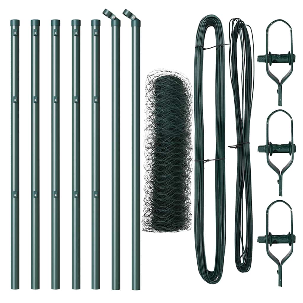 Vidaxl afrasteringspaal groen 10 x 0,6 m (36 mm gaas) staal en pvc