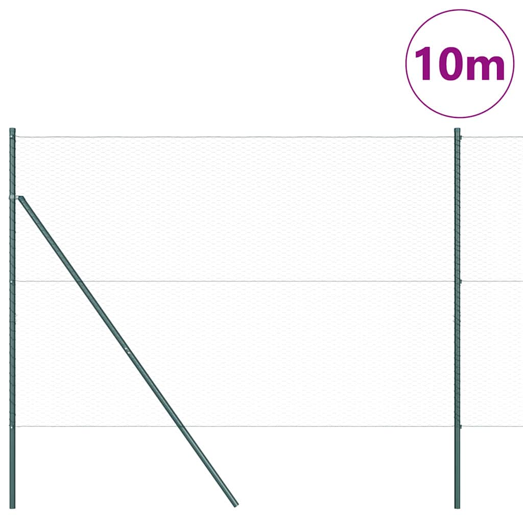 Vidaxl afrasteringspaal groen 10 x 1,6 m (25 mm gaas) staal en pvc