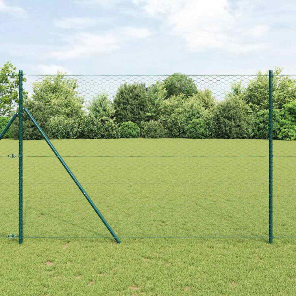 Vidaxl afrasteringspaal groen 10 x 1,6 m (36 mm gaas) staal en pvc