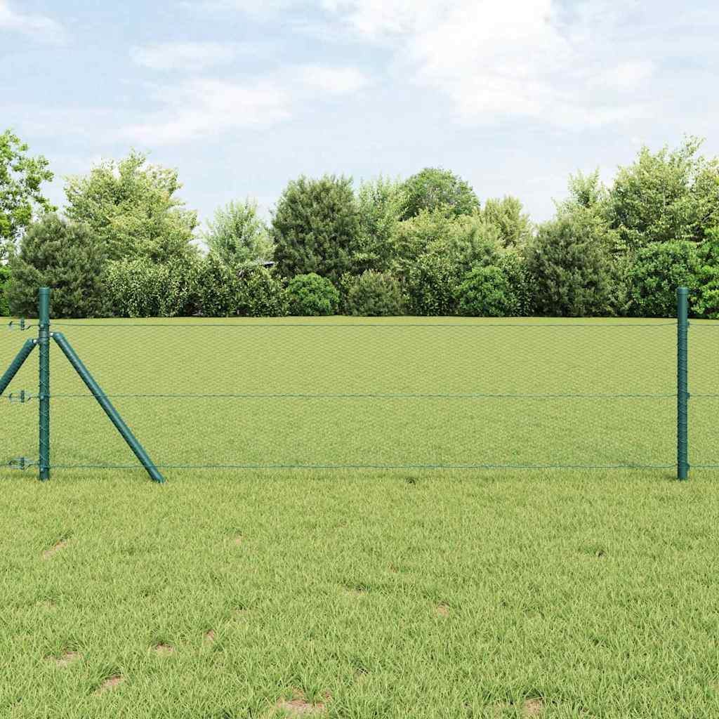Vidaxl afrasteringspaal groen 25 x 0,6 m (13 mm gaas) staal en pvc