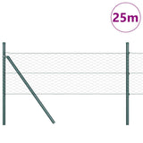 Vidaxl afrasteringspaal groen 25 x 0,8 m (36 mm gaas) staal en pvc