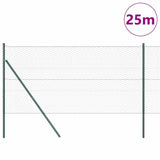 Vidaxl afrasteringspaal groen 25 x 1 m (36 mm gaas) staal