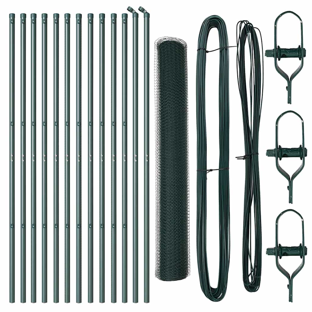 Vidaxl afrasteringspaal groen 25 x 1,2 m (13 mm gaas) staal
