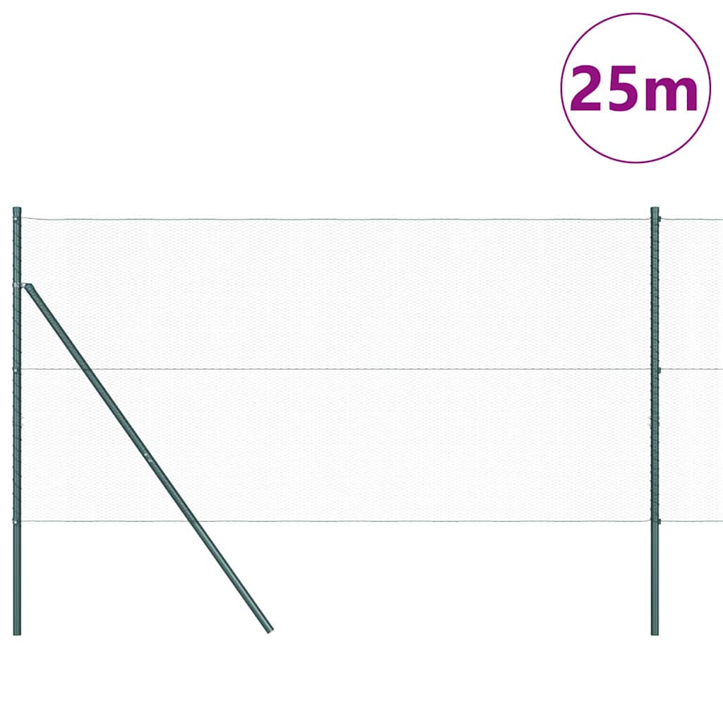 Vidaxl afrasteringspaal groen 25 x 1,2 m (13 mm gaas) staal