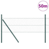 Vidaxl afrasteringspaal groen 50 x 0,4 m (50 mm mesh) staal en pvc