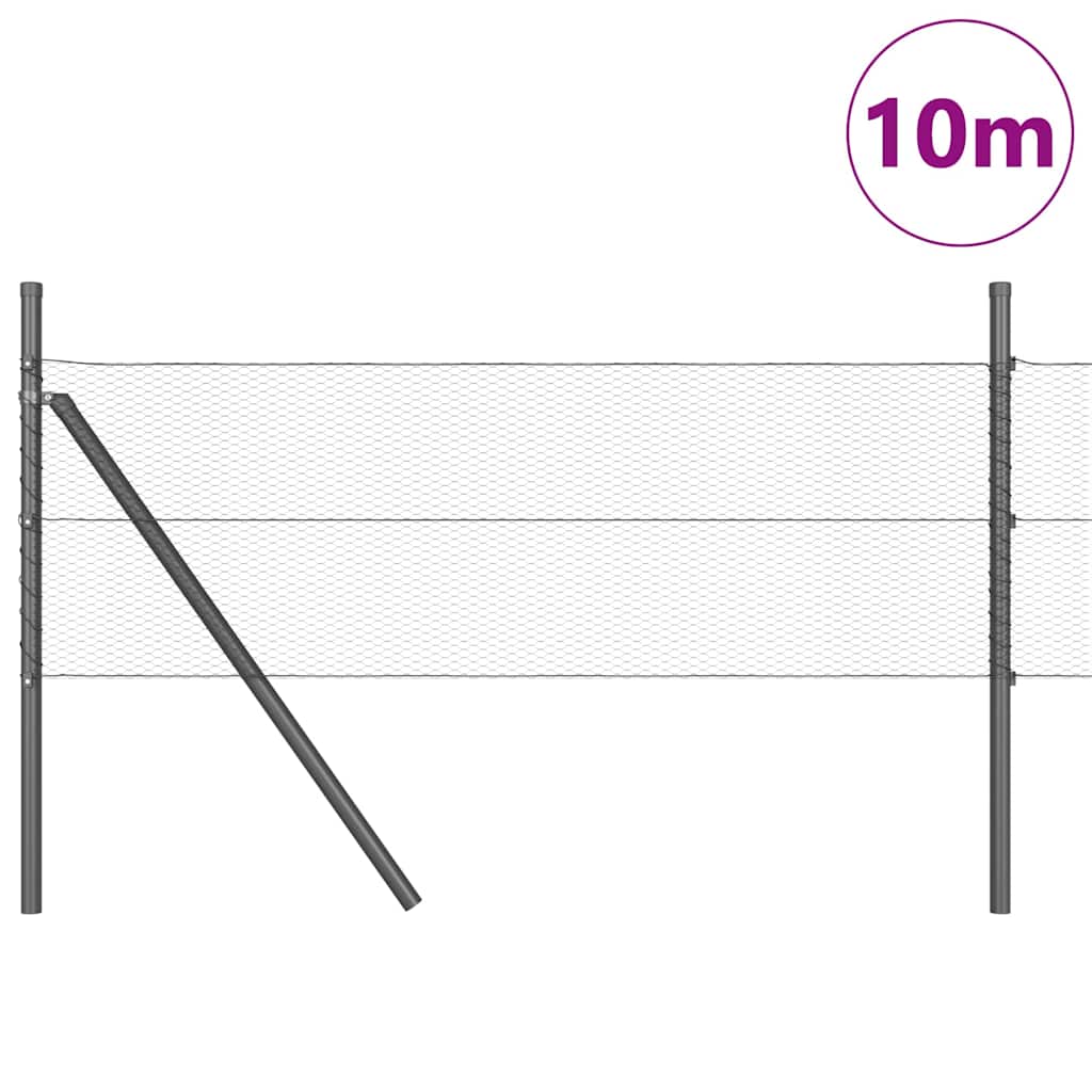 Vidaxl afrasteringspaal grijs 10 x 0,4 m (13 mm gaas) staal en pvc