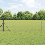 Vidaxl afrasteringspaal grijs 10 x 0,4 m (50 mm mesh) staal en pvc