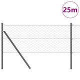 Vidaxl afrasteringspaal grijs 25 x 0,6 m (36 mm gaas) staal en pvc