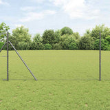 Vidaxl afrasteringspaal grijs 25 x 1,4 m (50 mm gaas) staal en pvc