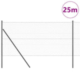 Vidaxl afrasteringspaal grijs 25 x 1,4 m (50 mm gaas) staal en pvc