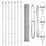 Vidaxl afrasteringspaal zilver 10 x 1 m (25 mm gaas) staal