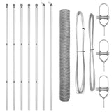 Vidaxl afrasteringspaal zilver 10 x 1,2 m (50 mm gaas) staal