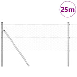 Vidaxl afrasteringspaal zilver 25 x 0,6 m (36 mm gaas) staal