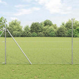 Vidaxl afrasteringspaal zilver 25 x 1,6 m (36 mm gaas) staal