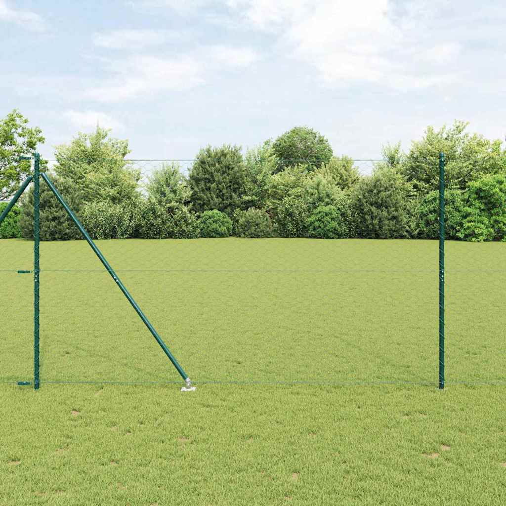 Vidaxl afrasteringspaal groen 10 x 1,5 m (50 mm gaas) staal en pvc