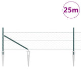 Vidaxl afrasteringspaal groen 25 x 0,4 m (50 mm gaas) staal en pvc