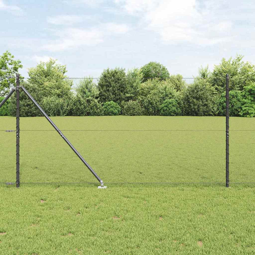 Vidaxl afrasteringspaal grijs 10 x 1,2 m (13 mm gaas) staal en pvc