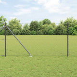 Vidaxl afrasteringspaal grijs 10 x 1,2 m (50 mm gaas) staal en pvc