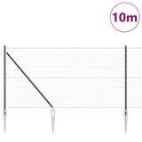 Vidaxl afrasteringspaal grijs 10 x 1,4 m (36 mm gaas) staal en pvc