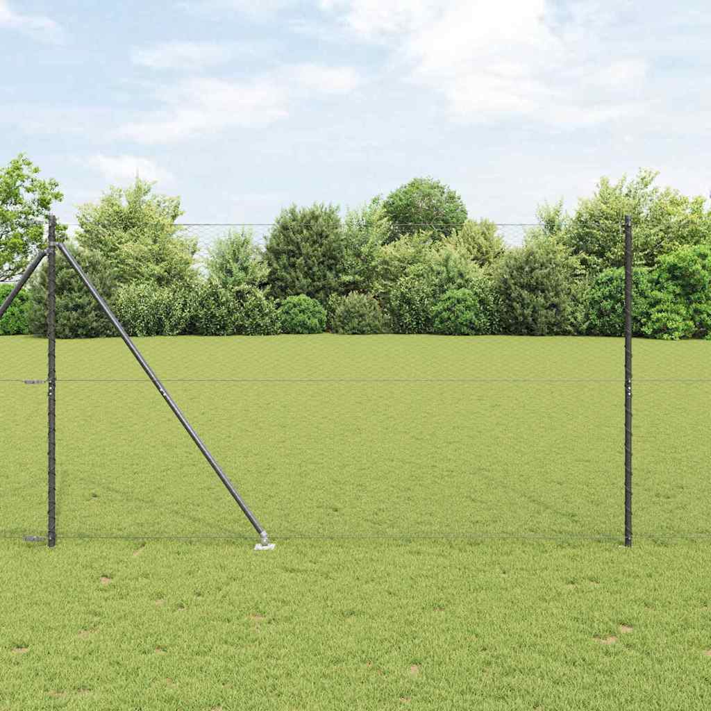 Vidaxl afrasteringspaal grijs 10 x 1,6 m (25 mm gaas) staal en pvc