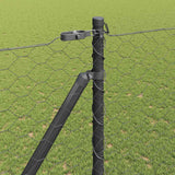 Vidaxl afrasteringspaal grijs 10 x 1,6 m (50 mm gaas) staal en pvc